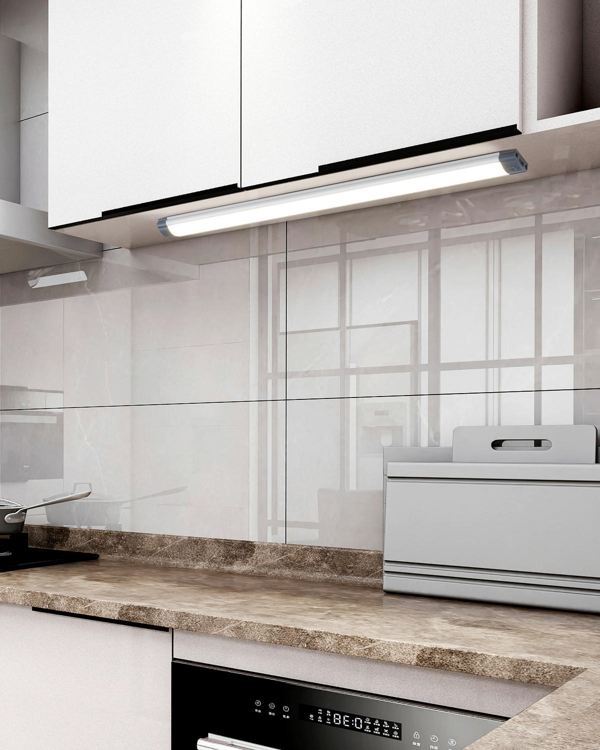 PODSVĚTLENÍ, 37/2,5/1,1 cm - šedá/bílá, Basics, kov/plast (37/2,5/1,1cm) - Eglo