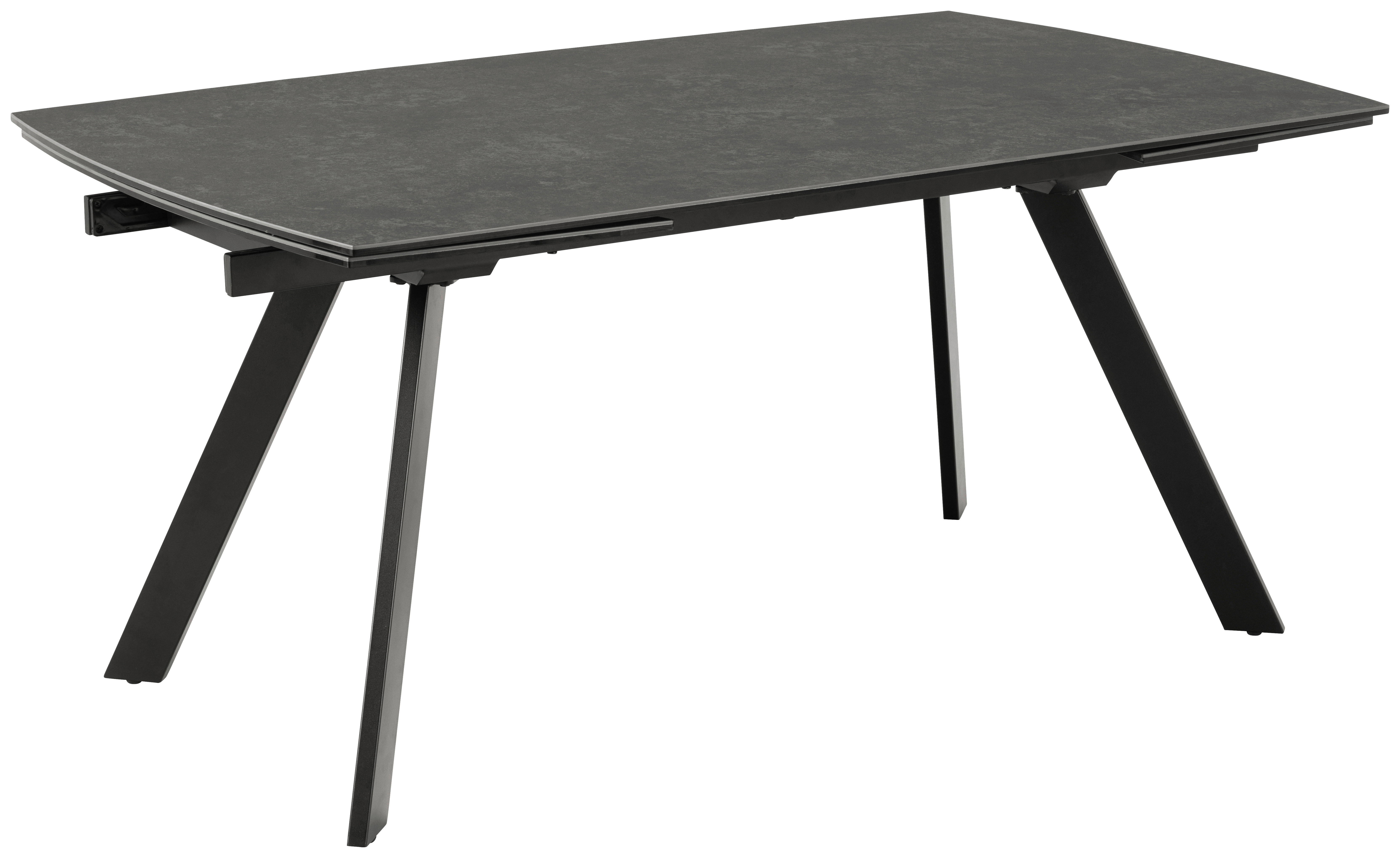 MATBORD svart rektangulär  utdragbar  - svart, Design, metall/keramik (160/97/75cm) - MID.YOU