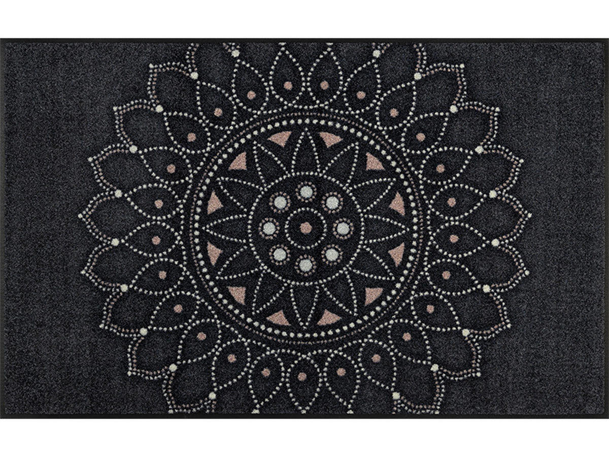 FUßMATTE 75/120 cm Purnima  - Schwarz, KONVENTIONELL, Kunststoff/Textil (75/120cm) - wash+dry