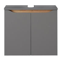 WASCHBECKENUNTERSCHRANK 60/53/33 cm  - Dunkelgrau/Eichefarben, Basics, Holzwerkstoff (60/53/33cm) - Pelipal