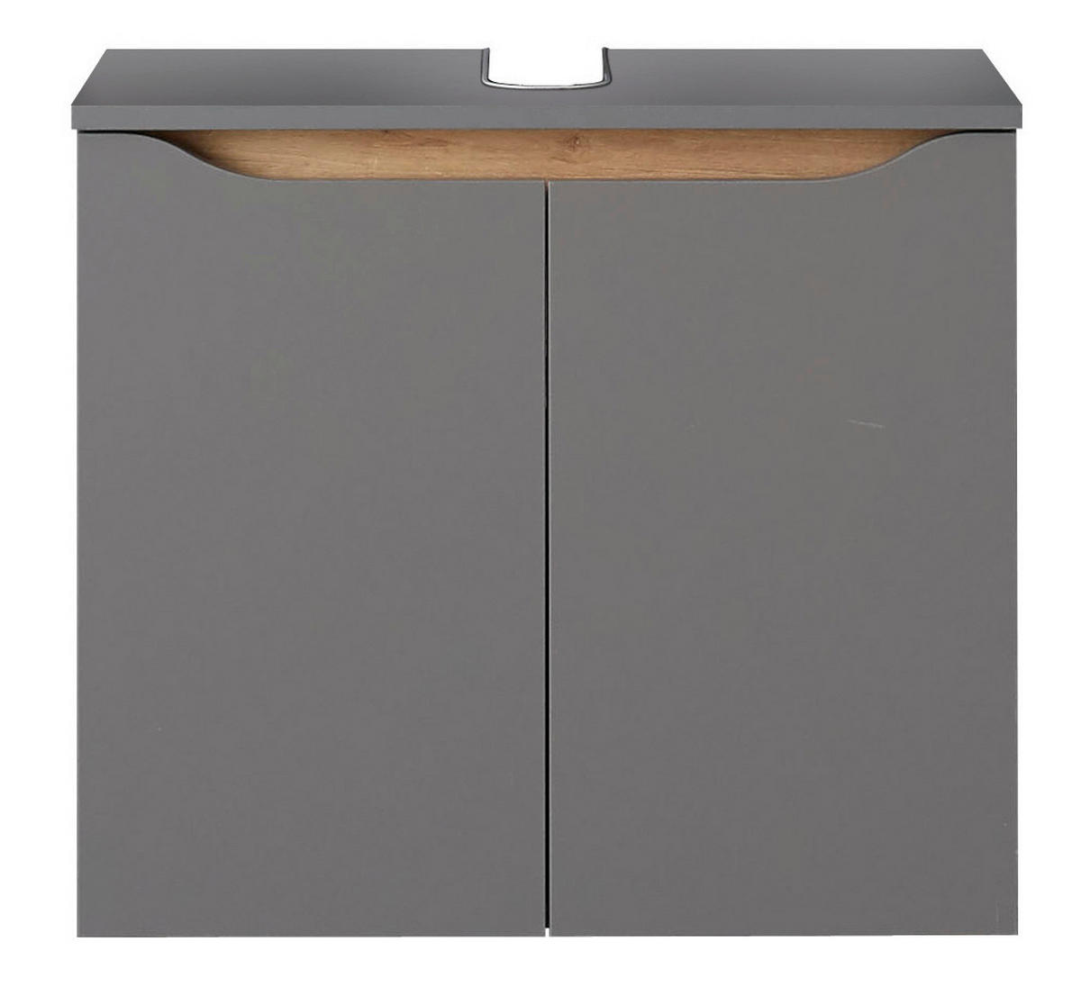 WASCHBECKENUNTERSCHRANK 60/53/33 cm  - Dunkelgrau/Eichefarben, Basics, Holzwerkstoff (60/53/33cm) - Pelipal