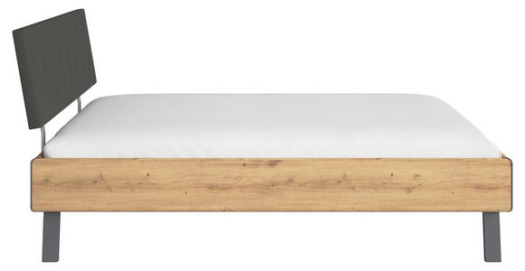 BETT 140/200 cm  in Eiche Artisan  - Eiche Artisan/Grau, Design, Holzwerkstoff/Textil (140/200cm) - Carryhome