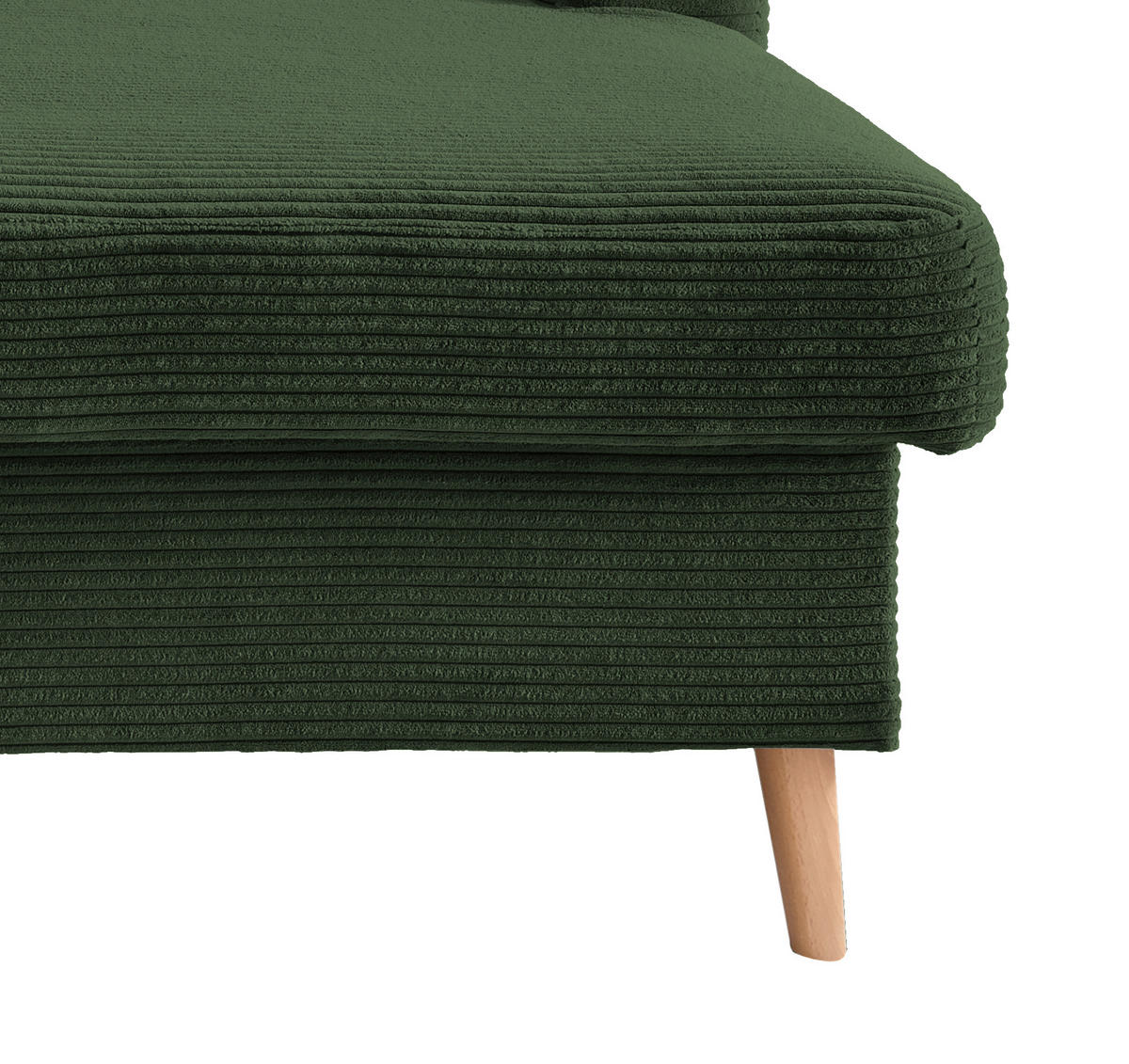ECKSOFA in Cord Dunkelgrün  - Dunkelgrün/Naturfarben, Design, Holz/Textil (228/150cm) - P & B
