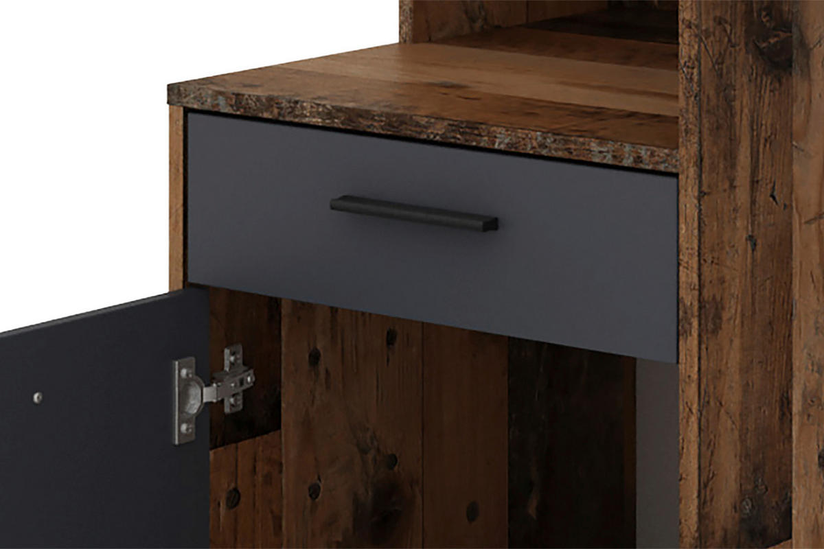 SCHREIBTISCH 140/55/89 cm  in Anthrazit, Alteiche  - Alteiche/Anthrazit, MODERN, Holzwerkstoff/Kunststoff (140/55/89cm) - MID.YOU