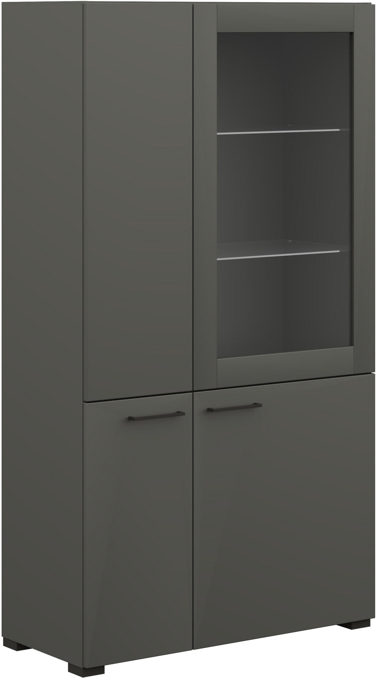 VITRINE in Graphitfarben  - Anthrazit/Graphitfarben, Design, Glas/Holzwerkstoff (100/143,3/41,9cm) - Cantus