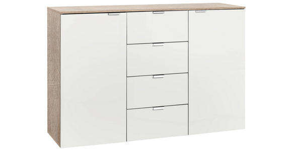 SIDEBOARD 140/80/42 cm - Eichefarben/Alufarben, Design, Holzwerkstoff/Metall (140/80/42cm) - Hom`in