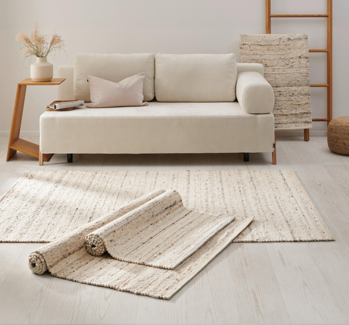 HANDWEBTEPPICH 200/290 cm Nova Creme  - Creme, KONVENTIONELL, Textil (200/290cm) - Linea Natura