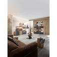 WOHNWAND  in Anthrazit, Eichefarben  327/196/49 cm  - Eichefarben/Anthrazit, Design, Glas/Holz (327/196/49cm) - Valnatura