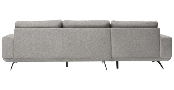 ECKSOFA in Webstoff Hellgrau  - Hellgrau/Schwarz, Design, Textil/Metall (172/320cm) - Valnatura