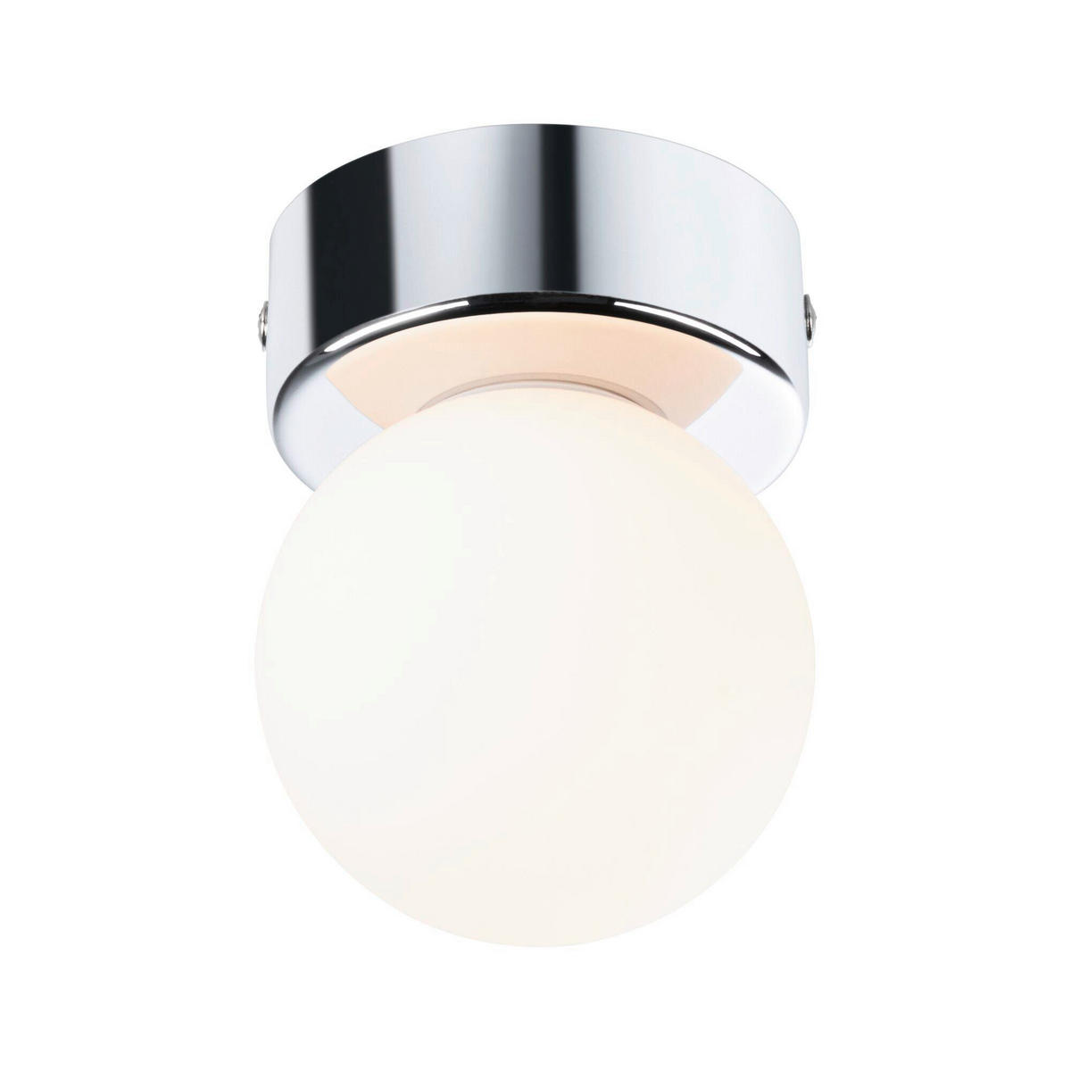 BADEZIMMER-DECKENLEUCHTE Gove 8,0/10,6 cm   - Chromfarben/Weiß, Basics, Glas/Metall (8,0/10,6cm) - Paulmann