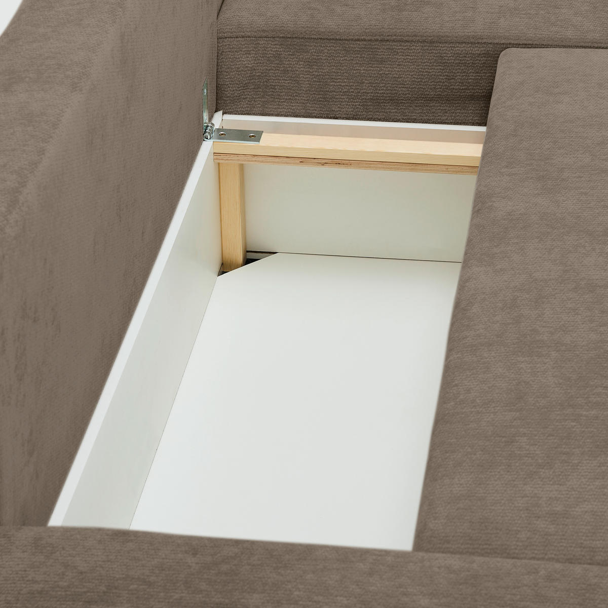 WOHNLANDSCHAFT Taupe Chenille  - Taupe/Schwarz, KONVENTIONELL, Kunststoff/Textil (140/328/140cm) - Ti'me