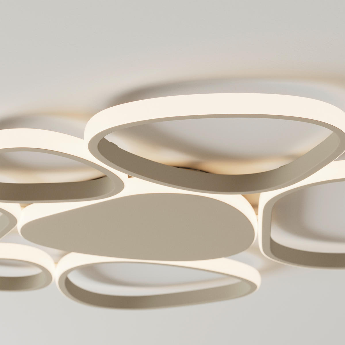 LED-DECKENLEUCHTE Acrux 89,5/79/4 cm  - Sandfarben, Design, Kunststoff/Metall (89,5/79/4cm) - Novel