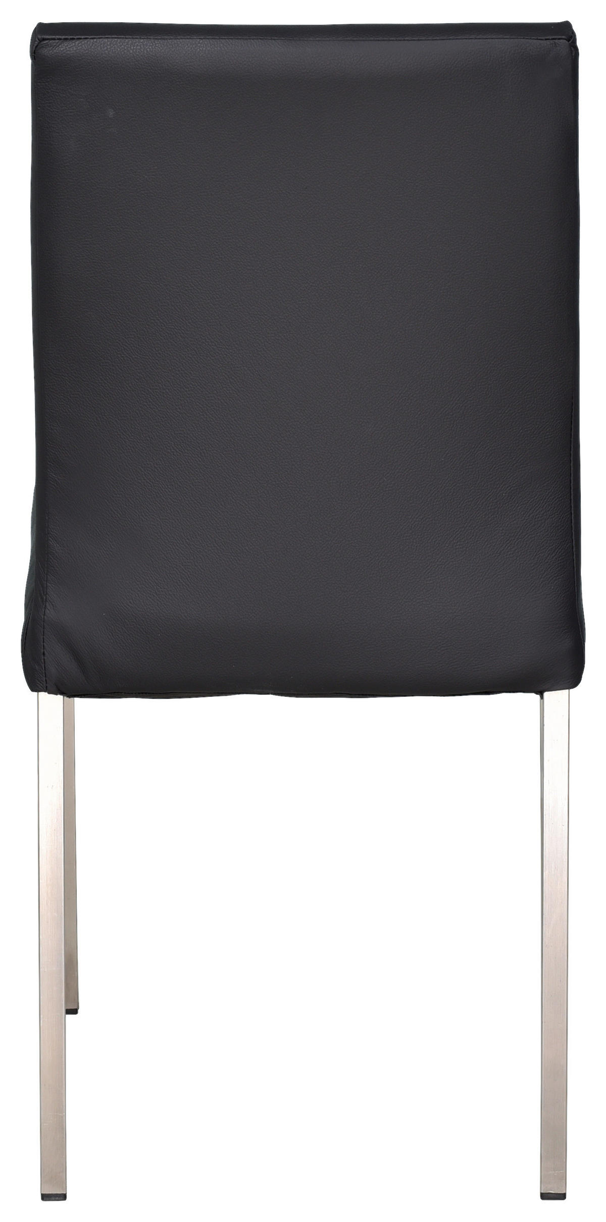 STUHL Echtleder  - Edelstahlfarben/Schwarz, Konventionell, Leder/Metall (45/89/44cm)
