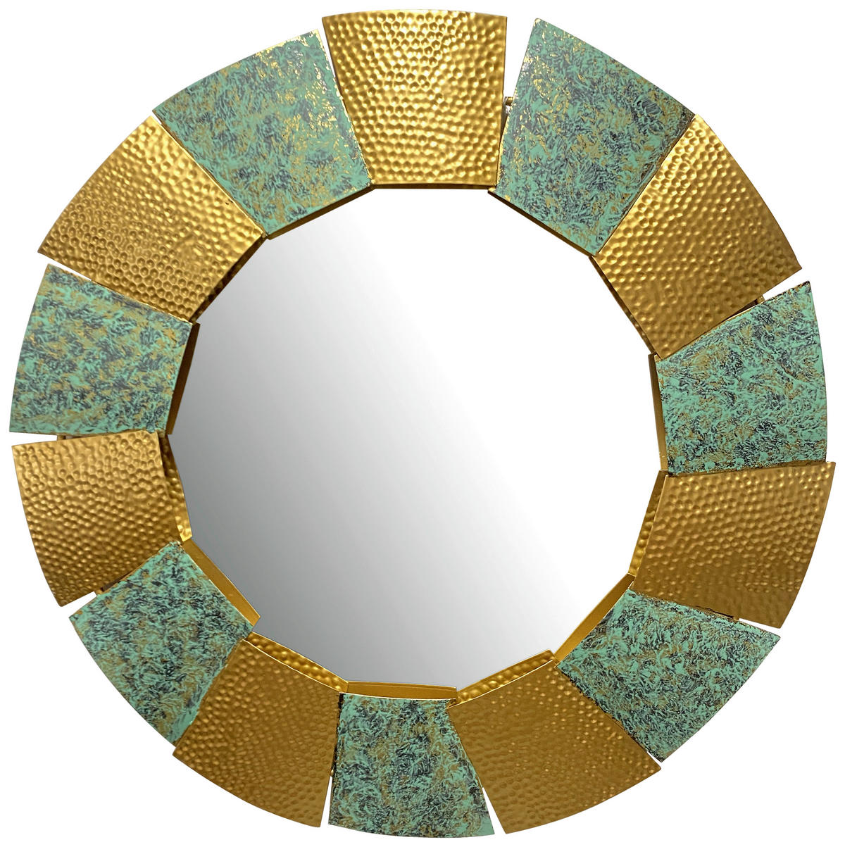 WANDSPIEGEL 63/63/4 cm  - Goldfarben/Grün, Design, Glas/Metall (63/63/4cm) - MID.YOU