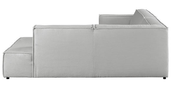 ECKSOFA in Cord Grau  - Schwarz/Grau, KONVENTIONELL, Kunststoff/Textil (254/224cm) - Hom`in