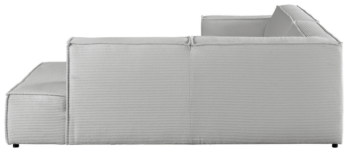 ECKSOFA in Cord Grau  254/224 cm  - Schwarz/Grau, KONVENTIONELL, Kunststoff/Textil (254/224cm) - Hom`in
