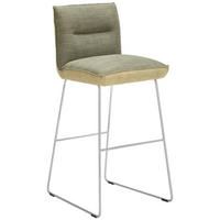 BARHOCKER in Metall, Textil Grün, Edelstahlfarben, Hellgrün  - Edelstahlfarben/Hellgrün, Design, Textil/Metall (51/107/59cm) - Dieter Knoll