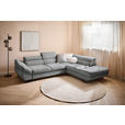 ECKSOFA in Webstoff Grau  - Schwarz/Grau, Design, Textil/Metall (280/235cm) - Hom`in