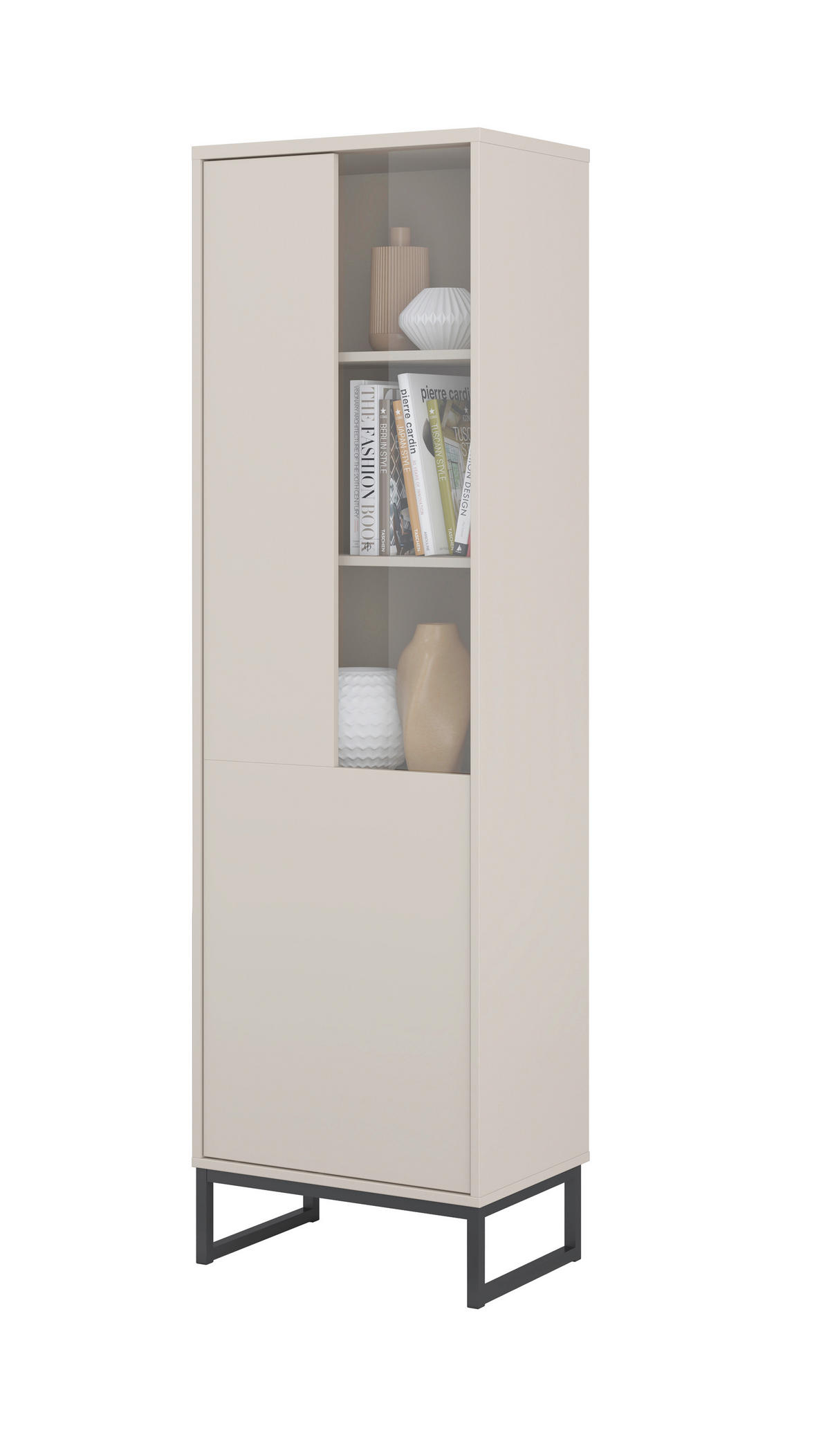 VITRINE Kaschmir  - Kaschmir/Schwarz, Design, Glas/Holzwerkstoff (53,4/180,7/36,5cm) - MID.YOU