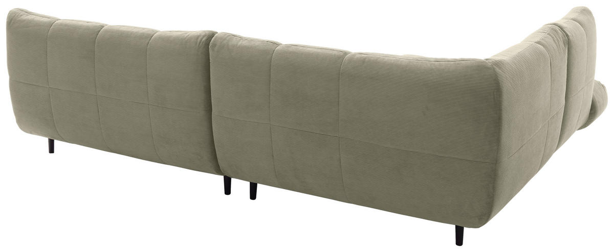 ECKSOFA Ottomane links, Eckteil  Sandfarben Feincord  - Sandfarben/Schwarz, Design, Holz/Textil (215/288cm) - Pure Home Lifestyle