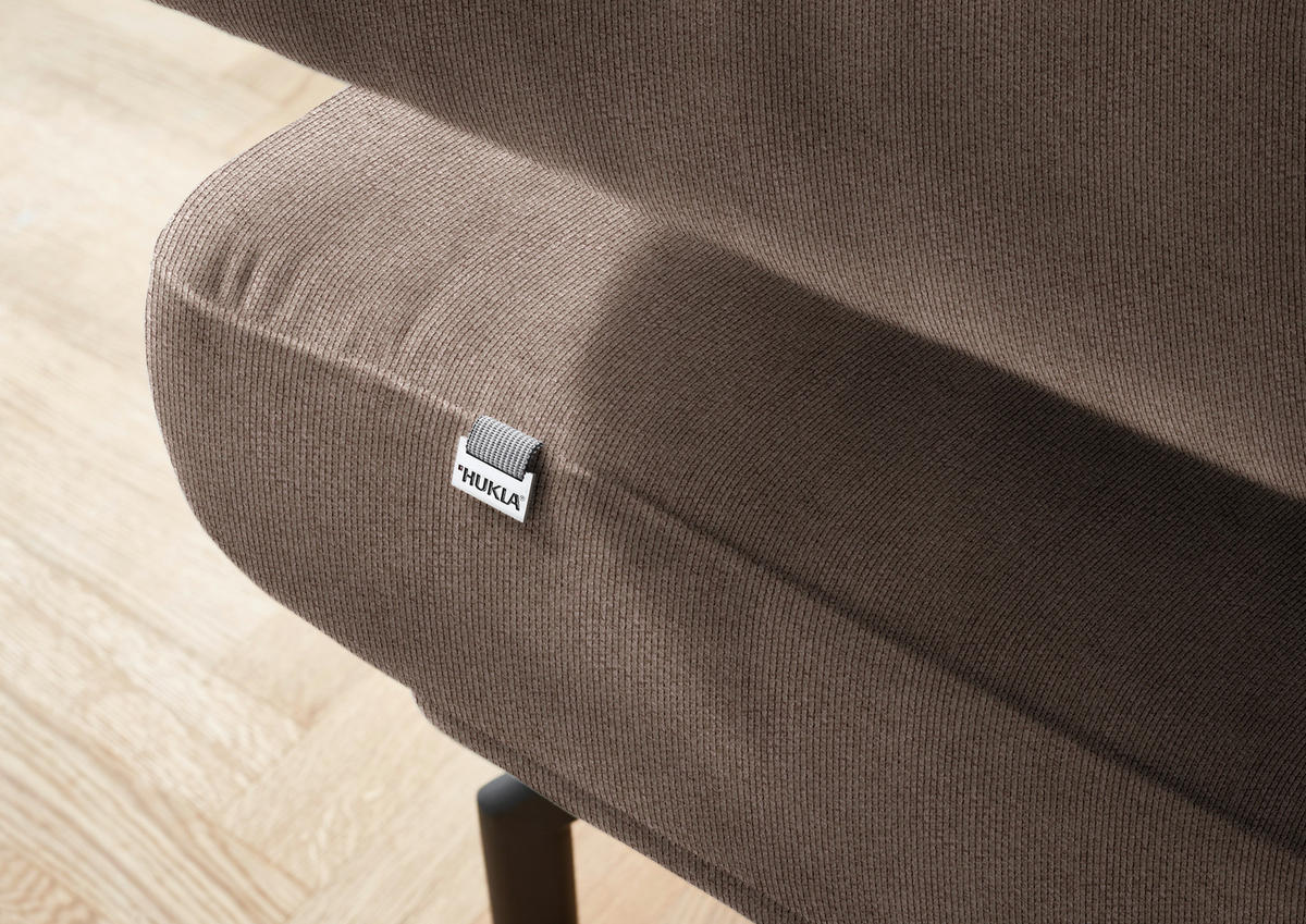 ECKSOFA in Chenille Braun  - Schwarz/Braun, Design, Textil/Metall (224/305cm) - Dieter Knoll