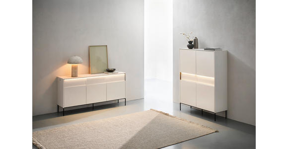 SIDEBOARD  167/85/40 cm 3 Schublade(n)  - Beige/Schwarz, Design, Holzwerkstoff/Metall (167/85/40cm) - Voleo