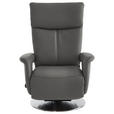 RELAXSESSEL in Leder Dunkelgrau  - Edelstahlfarben/Dunkelgrau, Design, Leder/Metall (78/112/85cm) - Cantus