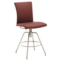 BARHOCKER Echtleder Rot Lederauswahl, Stoffauswahl, Typenauswahl, automatische Rückholfunktion  - Rot, Design, Leder/Metall (52/107/58cm) - Musterring