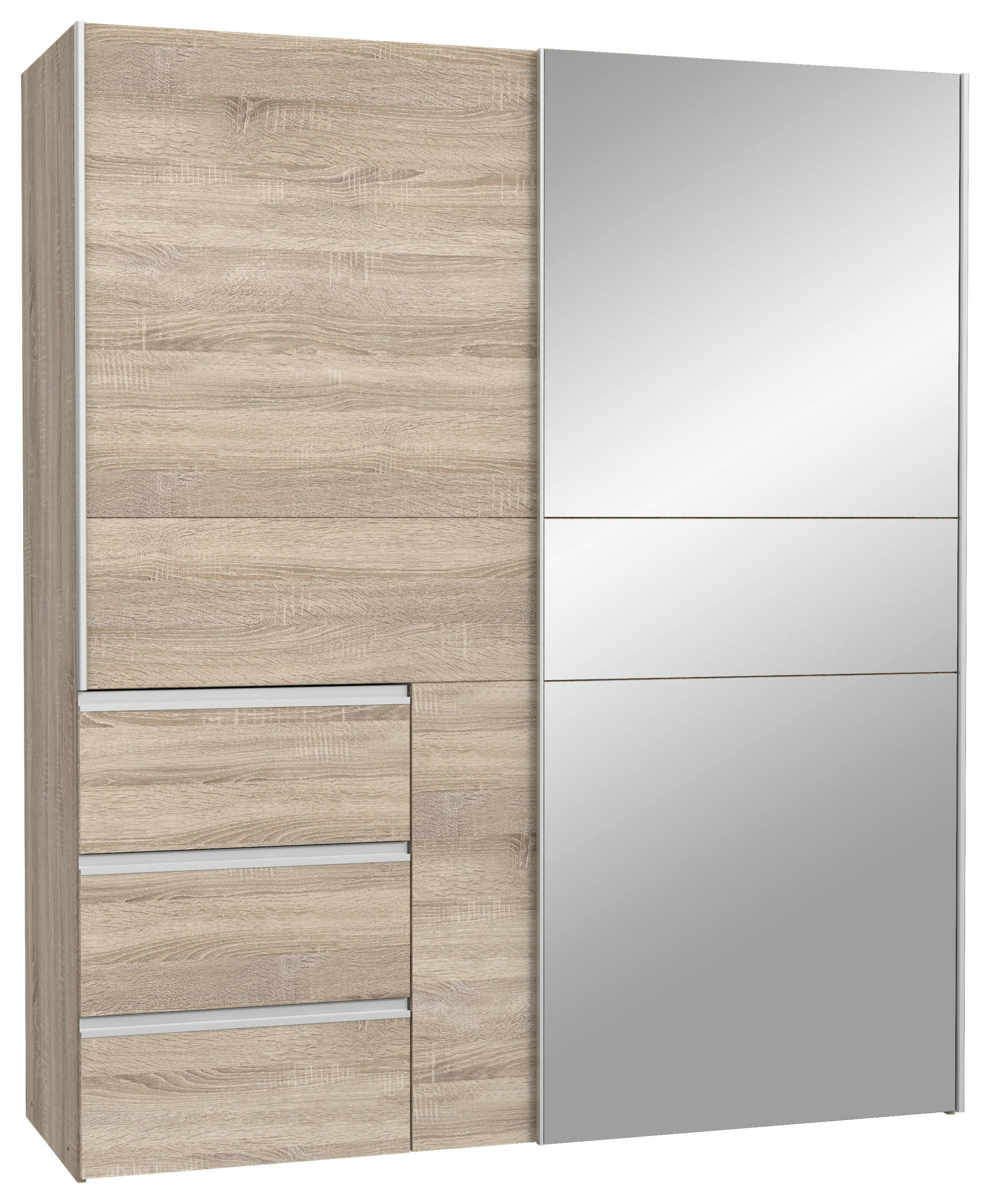 ORMAR S KLIZNIM VRATIMA hrast Sonoma - hrast Sonoma/boje aluminija, Konvencionalno, drvni materijal/metal (170/200/61cm) - Carryhome