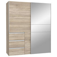SCHWEBETÜRENSCHRANK 170/200/61 cm 2-türig Sonoma Eiche  - Alufarben/Sonoma Eiche, KONVENTIONELL, Holzwerkstoff/Metall (170/200/61cm) - Carryhome