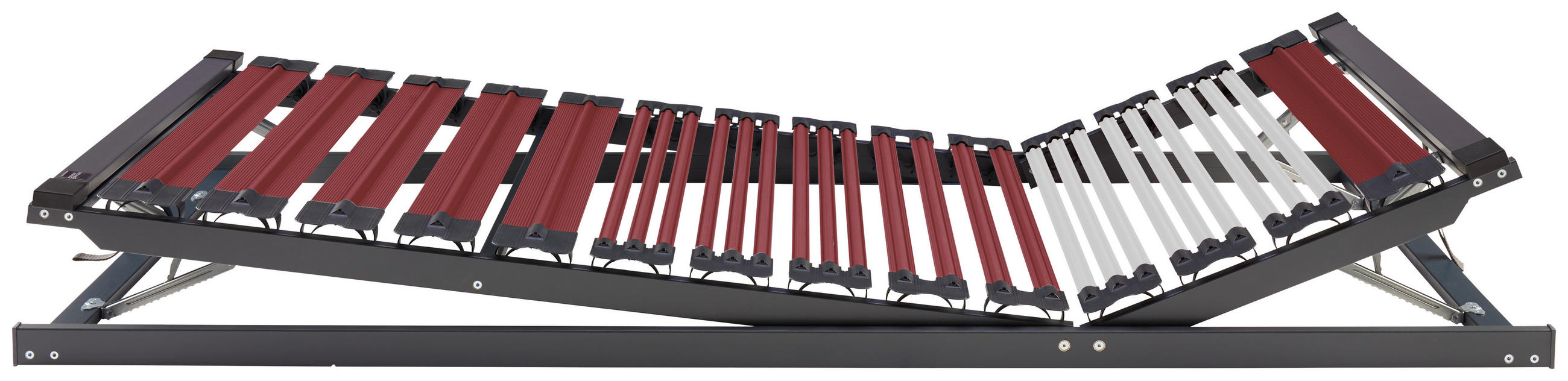 LATTENROST 100/220 cm Kopfteil, Fußteil verstellbar,  - Anthrazit/Weinrot, Basics, Holz/Kunststoff (100/220cm) - Dieter Knoll