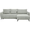ECKSOFA inkl. Funktionen Hellgrau Struktur, Plüsch  - Hellgrau/Schwarz, Design, Textil/Metall (287/197cm) - Stylife