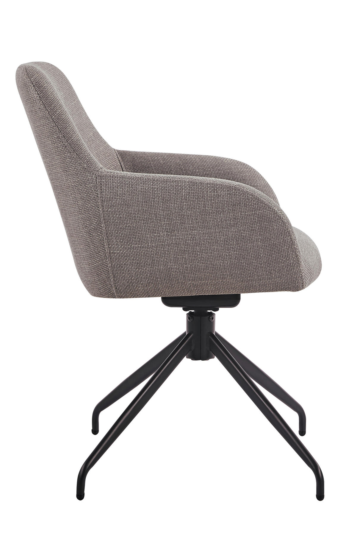 ARMLEHNSTUHL-SET 2 Stück  in Stahl Webstoff, Mikrofaser  - Schlammfarben/Schwarz, MODERN, Textil/Metall (56/83/60cm) - MID.YOU