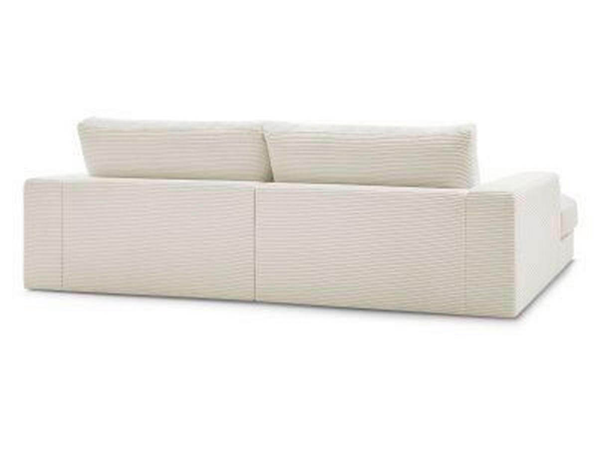 BIGSOFA LEONARD Cord Beige  - Beige/Schwarz, MODERN, Kunststoff/Textil (274/77/159cm)