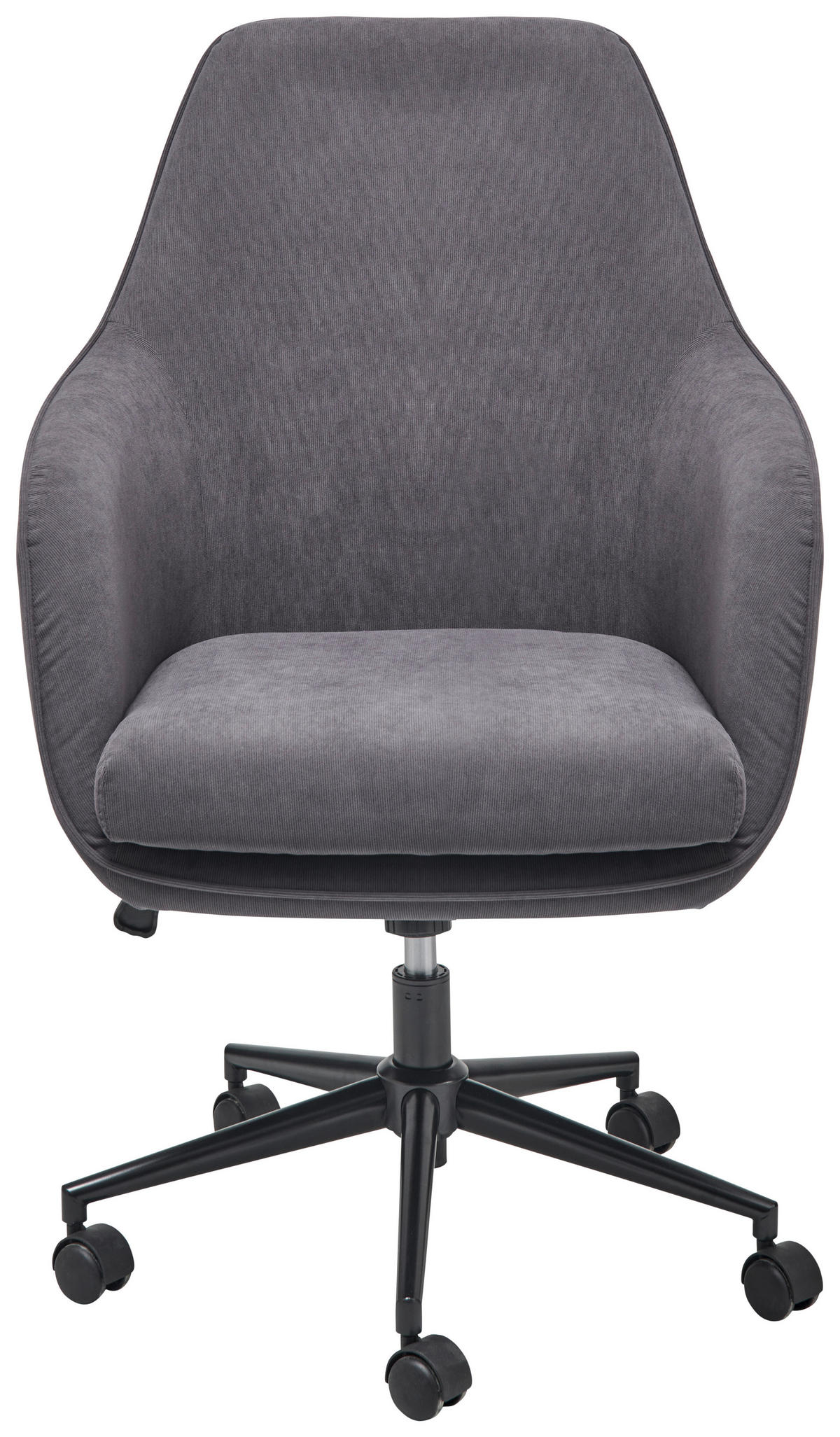 DREHSTUHL  in Cord Dunkelgrau  - Dunkelgrau/Schwarz, Lifestyle, Kunststoff/Textil (63/93-98/71cm) - Livetastic
