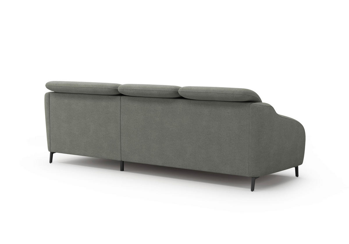 ECKSOFA BLUES V Schlammfarben Mikrofaser  - Schlammfarben/Schwarz, MODERN, Textil/Metall (271/191cm) - Sit & More