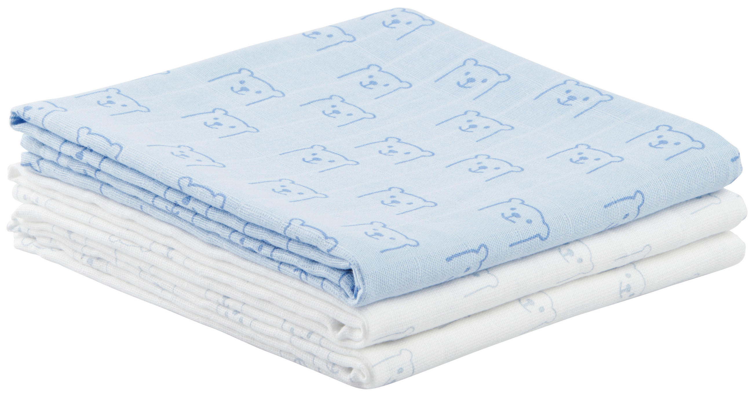 STOFFWINDEL   Ekologisk 3-teilig  - Blau/Weiss, Basics, Textil (80/80cm) - Avelia