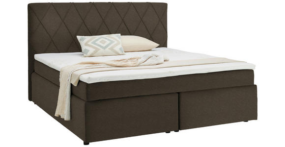 BOXSPRINGBETT 180/200 cm in Braun - Schwarz/Braun, Design, Kunststoff/Textil (180/200cm) - Xora