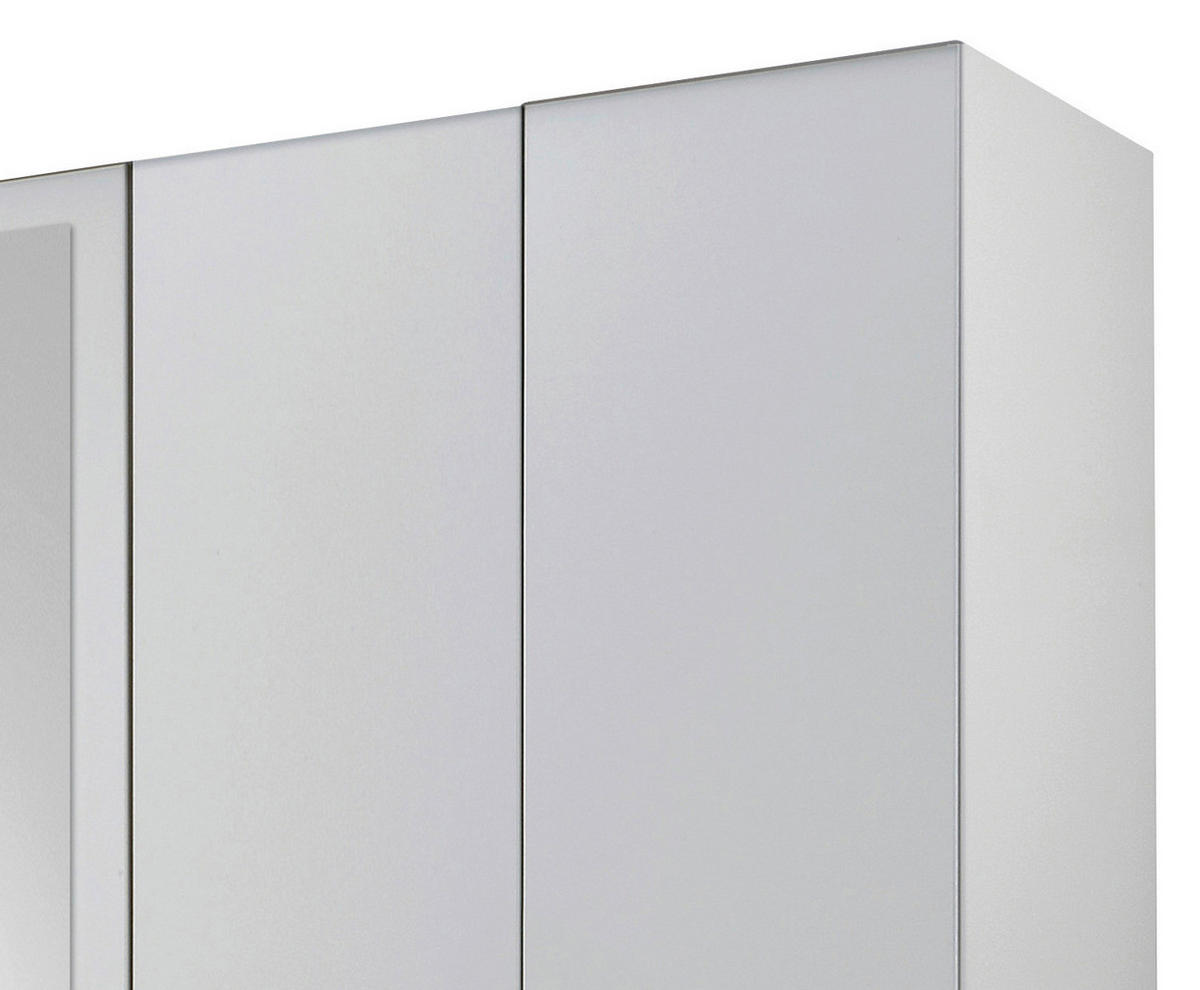 DREHTÜRENSCHRANK 225/210/58 cm,  in Graphitfarben, Weiß, 5-türig  - Silberfarben/Graphitfarben, Design, Glas/Holzwerkstoff (225/210/58cm) - MID.YOU