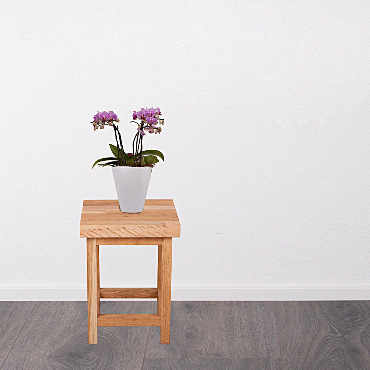 Universalhocker Echtholz in  - Eichefarben, Basics, Holz (30/40/30cm) - Gardenson