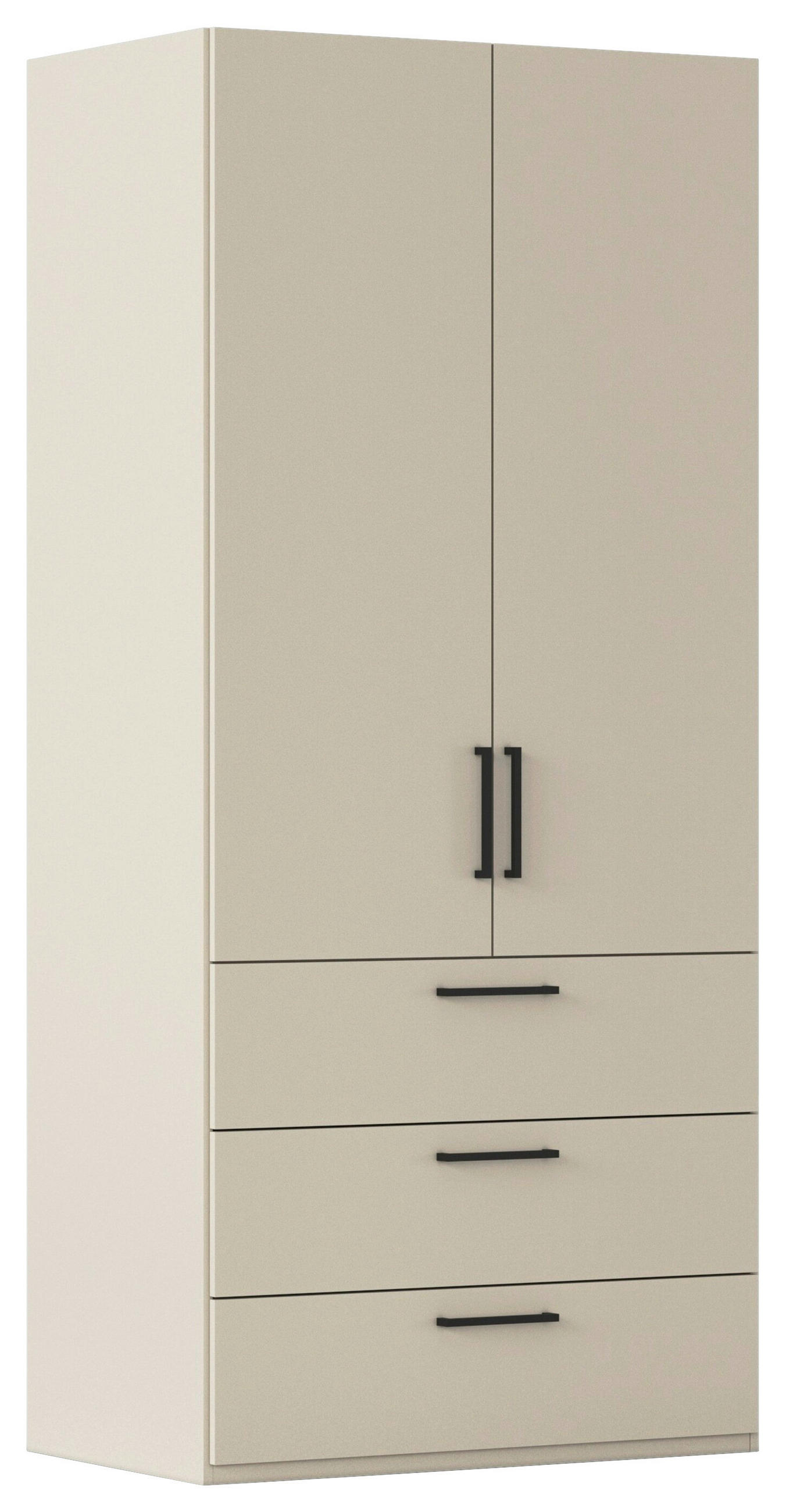 DREHTÜRENSCHRANK 101/235/61 cm,  in Champagner, 2-türig  - Champagner/Schwarz, Basics, Holzwerkstoff/Metall (101/235/61cm) - Novel