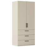 DREHTÜRENSCHRANK 101/235/61 cm,  in Champagner, 2-türig  - Champagner/Schwarz, Basics, Holzwerkstoff/Metall (101/235/61cm) - Novel