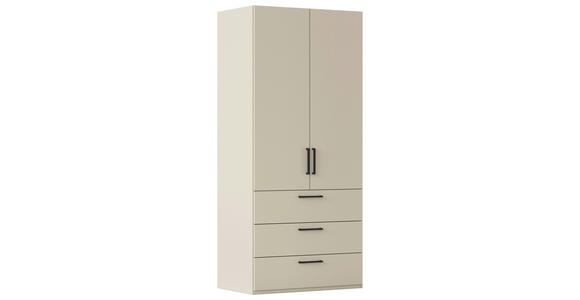 DREHTÜRENSCHRANK 101/235/61 cm,  in Champagner, 2-türig  - Champagner/Schwarz, Basics, Holzwerkstoff/Metall (101/235/61cm) - Novel
