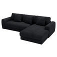 ECKSOFA  in Cord Schwarz  302/182 cm  - Schwarz, MODERN, Kunststoff/Textil (302/182cm) - Carryhome