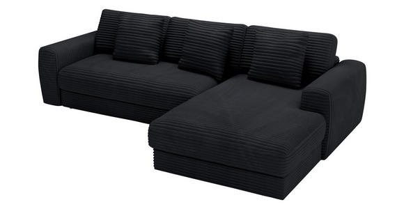 ECKSOFA in Cord Schwarz 302/182 cm - Schwarz, MODERN, Kunststoff/Textil (302/182cm) - Carryhome