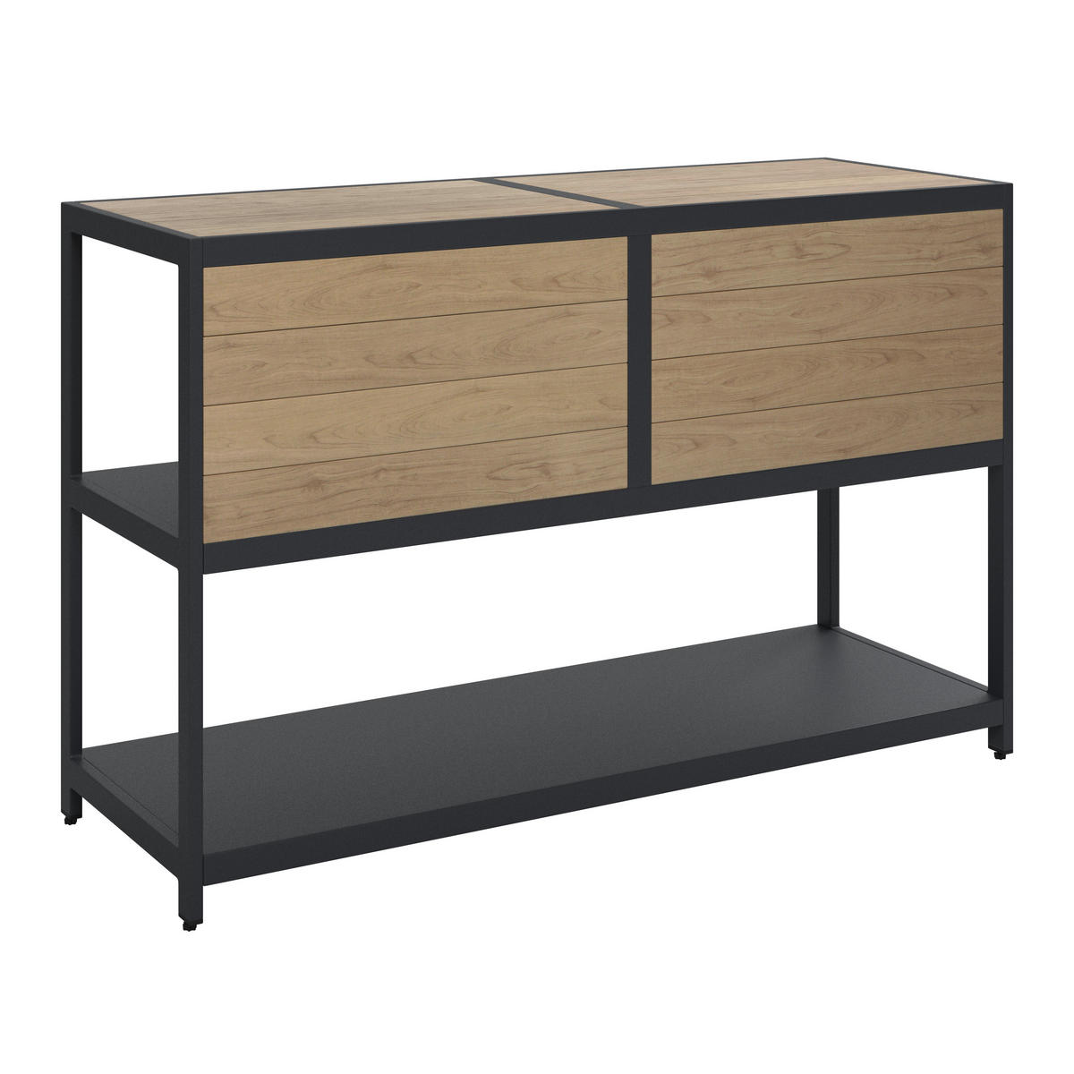 MASĂ PENTRU BAR DE GRĂDINĂ 140/50/91 cm   - gri închis/culoare lemn tec, Lifestyle, plastic/metal (140/50/91cm) - Ambia Garden