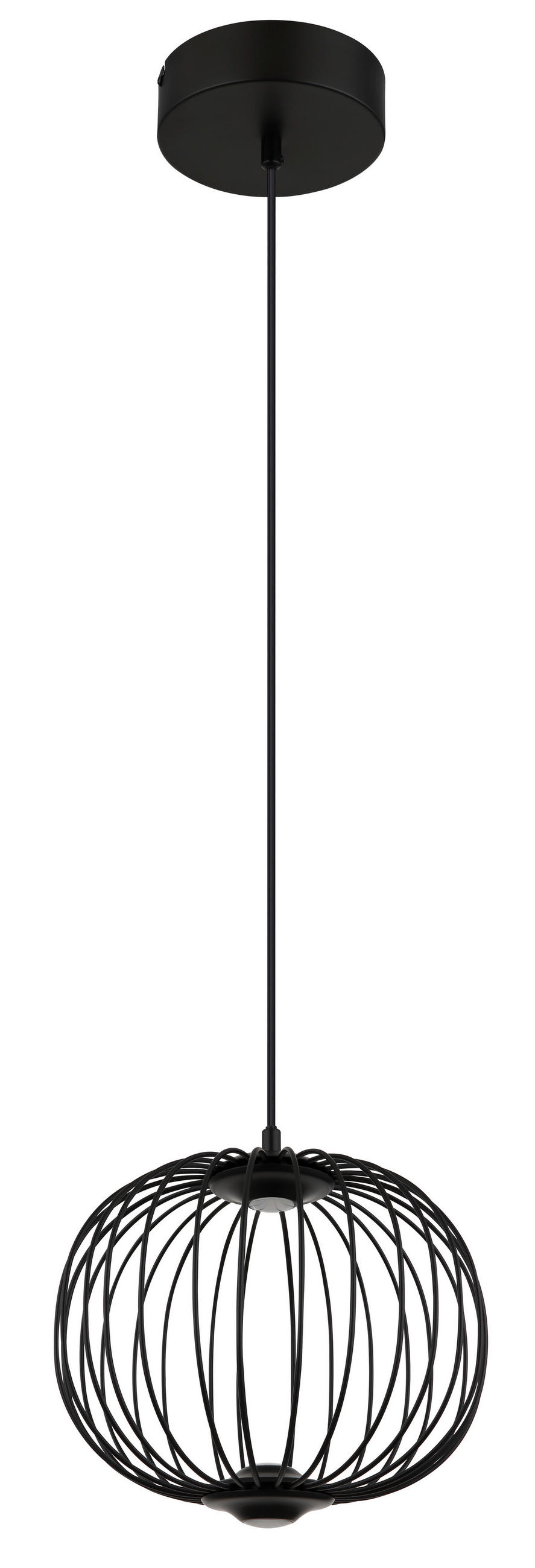 VISEČA LED-SVETILKA   //3000 K/230 V/ - črna, Basics, kovina/umetna masa (30/150cm) - Globo