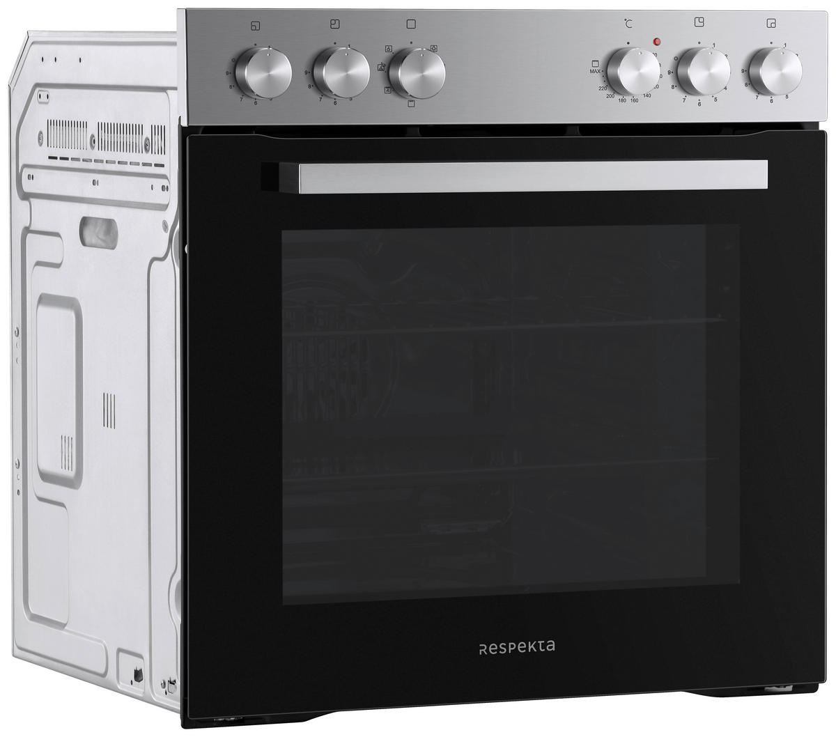 HERDSET HS2201-26  - Edelstahlfarben/Schwarz, Trend, Glas/Kunststoff (59,5/59,5/56,5cm) - Respekta