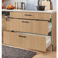 KÜCHENBLOCK PN 100 360 cm  in Eichefarben, Beigebraun  - Eichefarben/Beigebraun, Design, Holzwerkstoff/Metall (360cm) - Pino