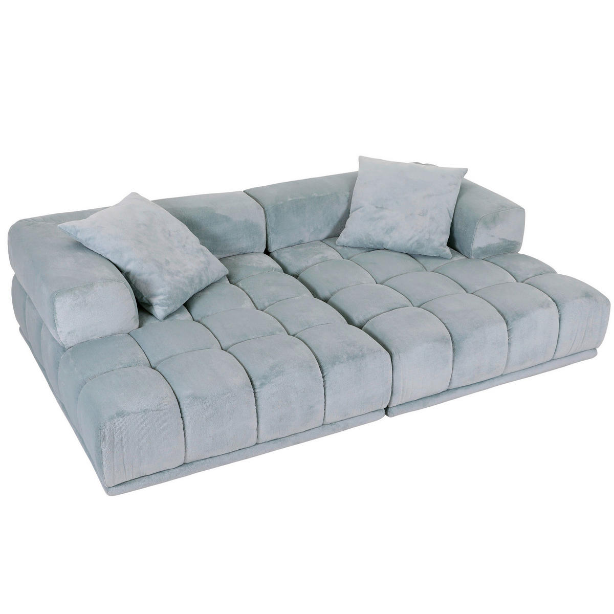 SOFAELEMENT in Plüsch Mintgrün  - Schwarz/Mintgrün, Konventionell, Kunststoff/Textil (125/66/155cm) - Carryhome